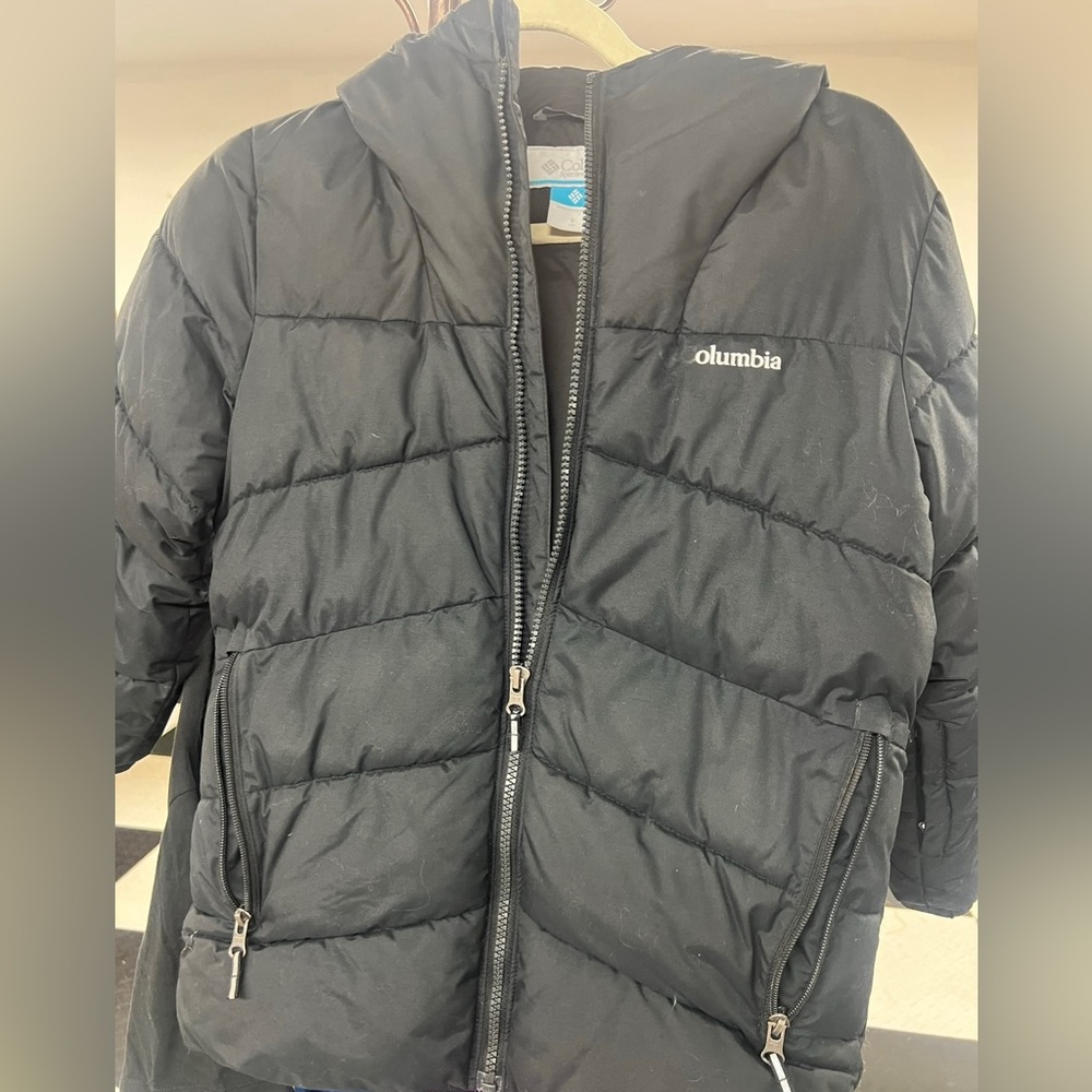 Columbia, black, boys, down coat, size 8